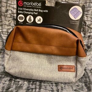 Monbebe Baby Inspired 3 in 1 Belt Bag with Baby Changing Pad  NWT